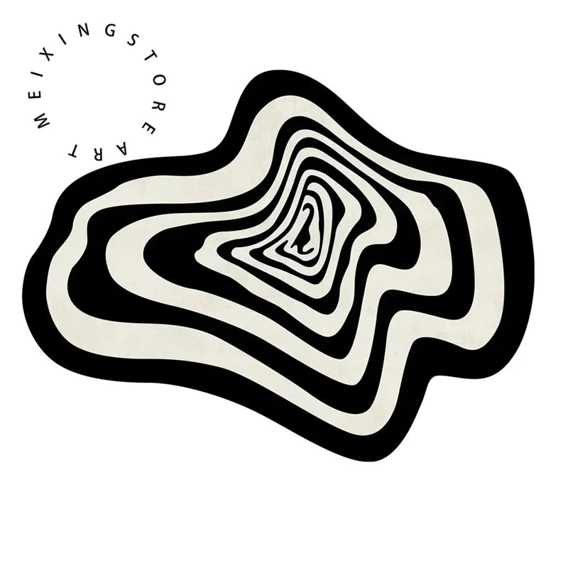 Creative Irregular Rug Living Room Carpet Black White Geometry Home Decoration Floor Mat Bedroom Area Rugs Entrance Doormat