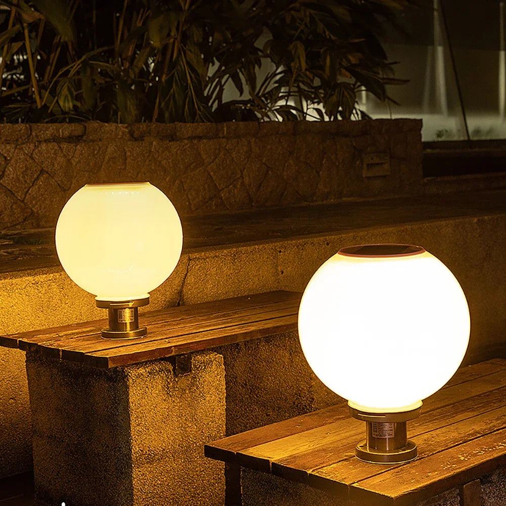 Solar Globe Pillar Light