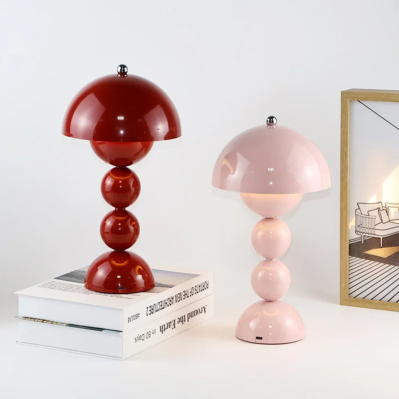 Table Lamp Mushroom Bud Atmosphere Night Light Nordic Style Retro Creative Living Room Bedroom Desk Decorative Light Girl Gift