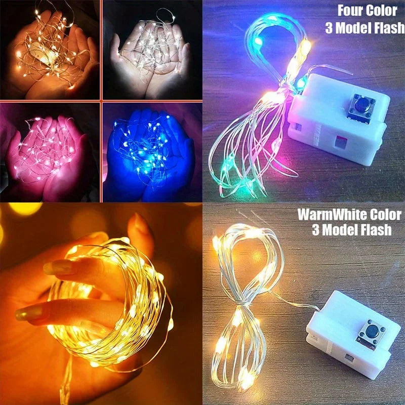 Copper Wire Mini Fairy Lights 10 Pack – Multicolor, 1m (39in)
