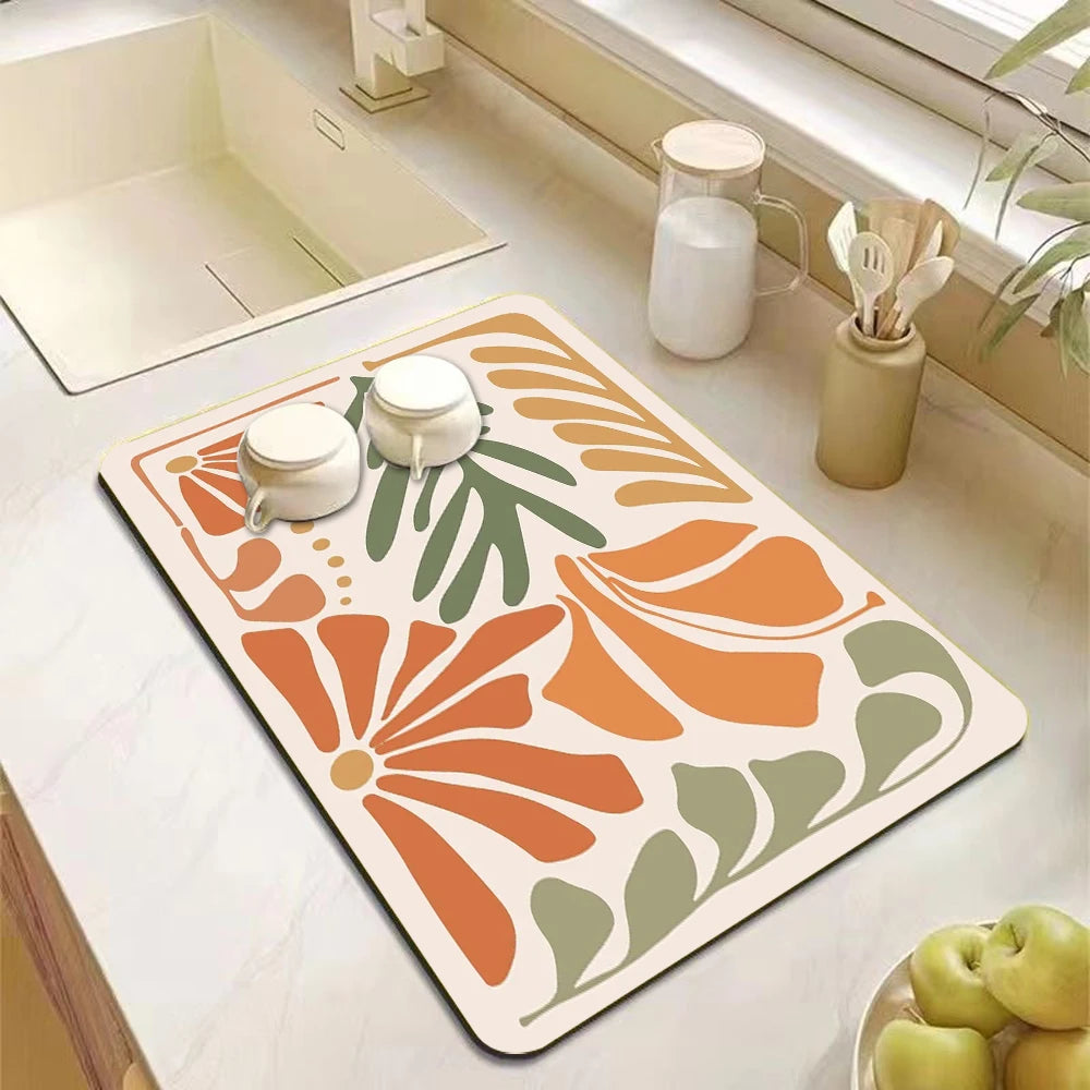 Printed Dish Drying Mat