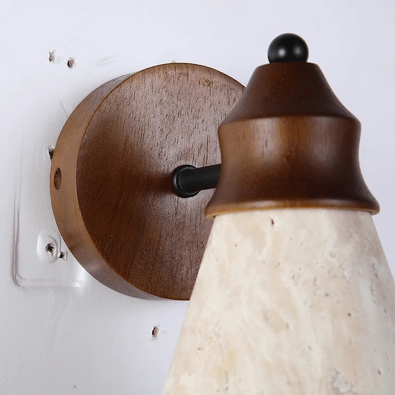Natural Stone Room Decor Wall Lamp Classical Wall Lights Bedroom Led Sconce Yellow Travertine Home Decorations Lighting Fixtures