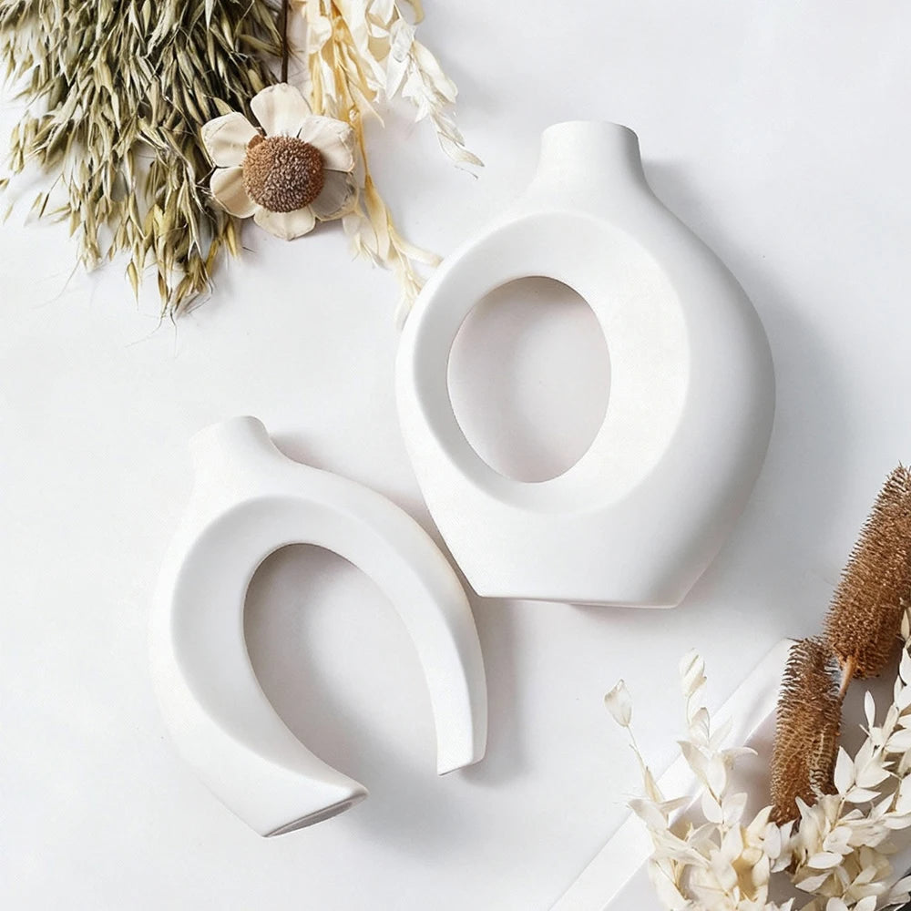 Hollow Ceramic Vase Set of 2 – vase photo 4
