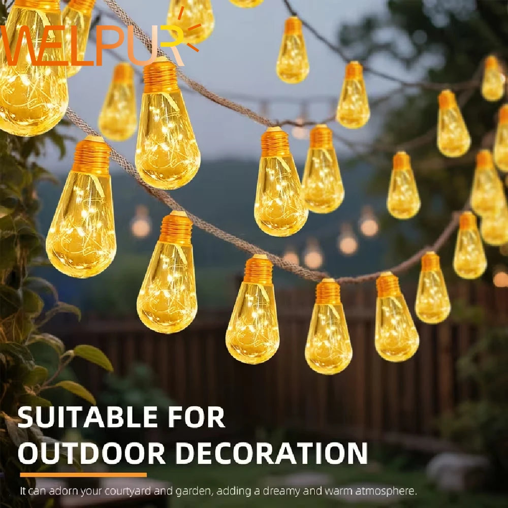 S14 Solar Cafe String Lights