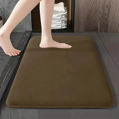 Coral Velvet Quick Dry Bath Mat in Coffee