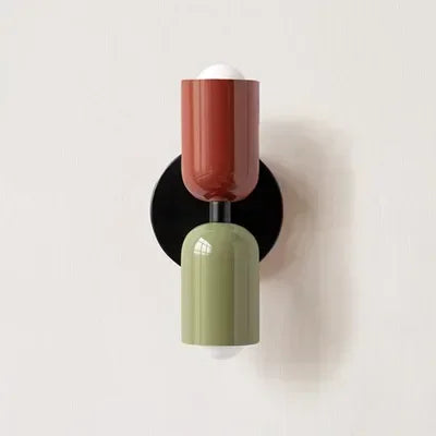 Macaron Color Block Wall Lamp in Black, Green and Red