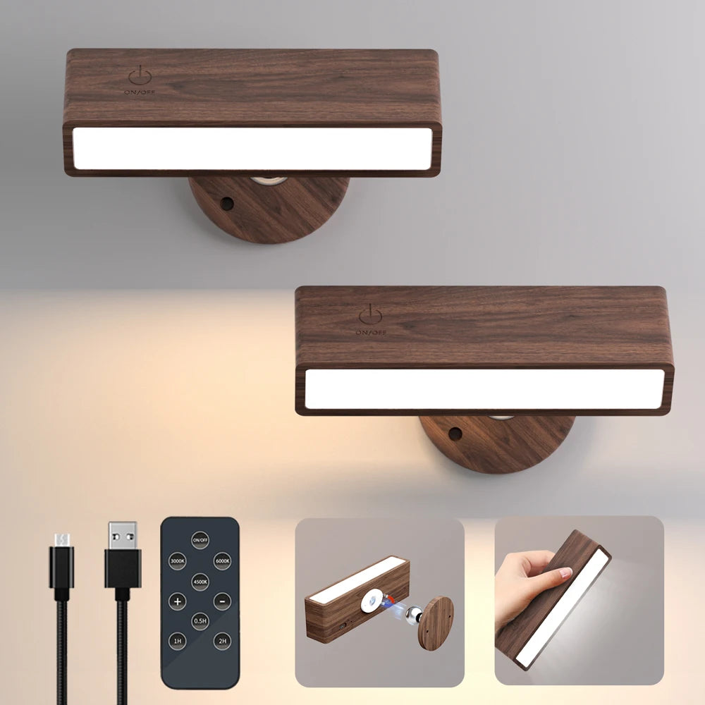 Magnetic Walnut Reading Lamp – wall light photo 3