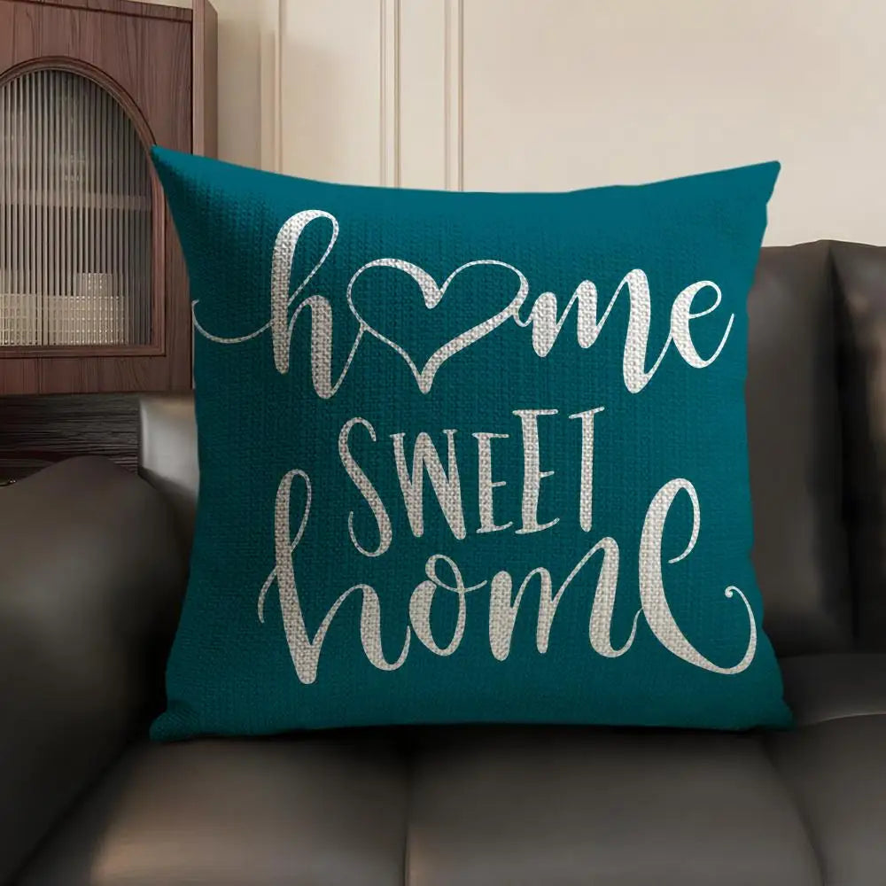 Modern Coastal Style Cushion Cover Natural Linen Organic Fabric Double Sided Print Sofa Pillow Case Home Decor Gift
