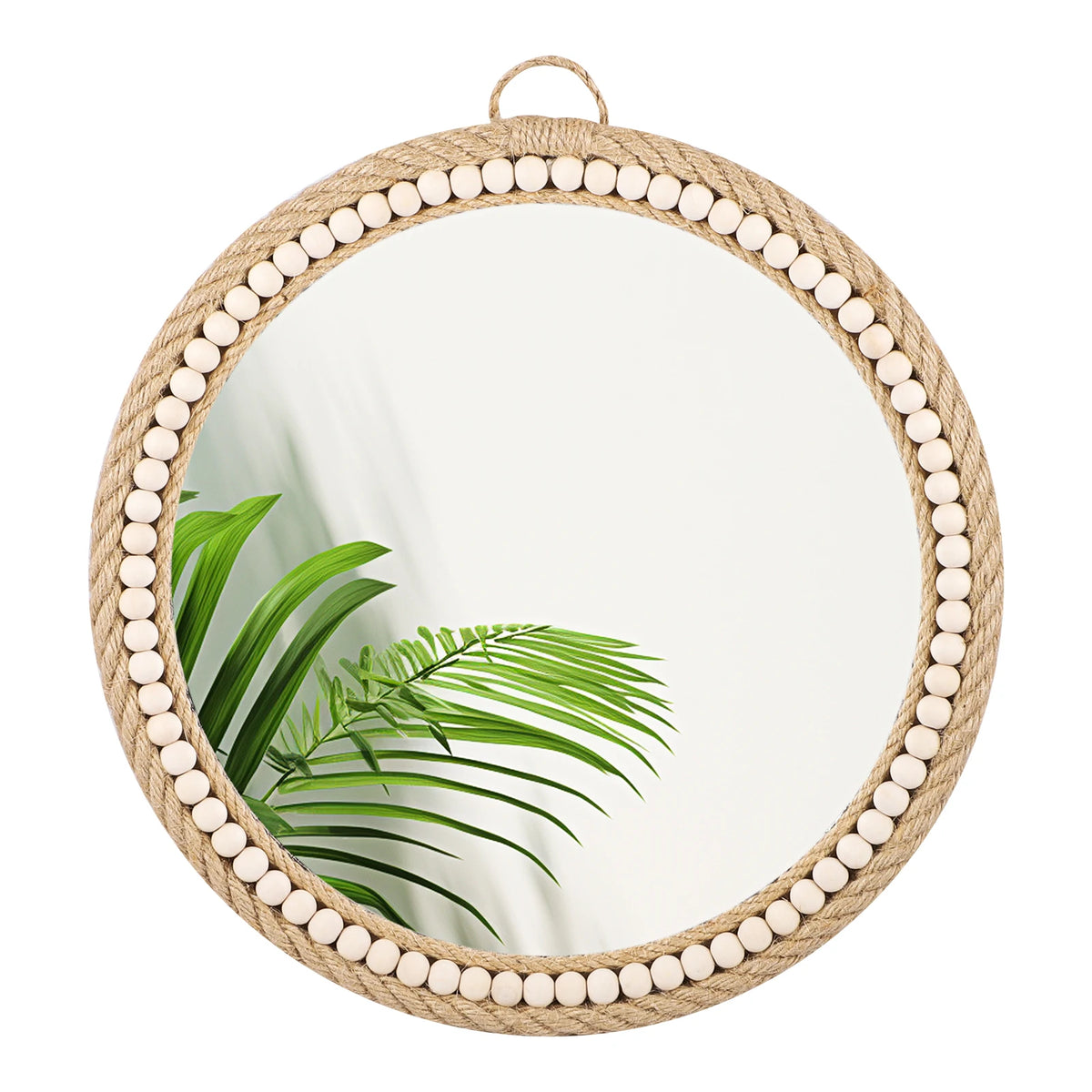 Hand-woven Nordic decorative hanging mirror creative hanging wall sofa porch homestay style background wall decor makeup mirror