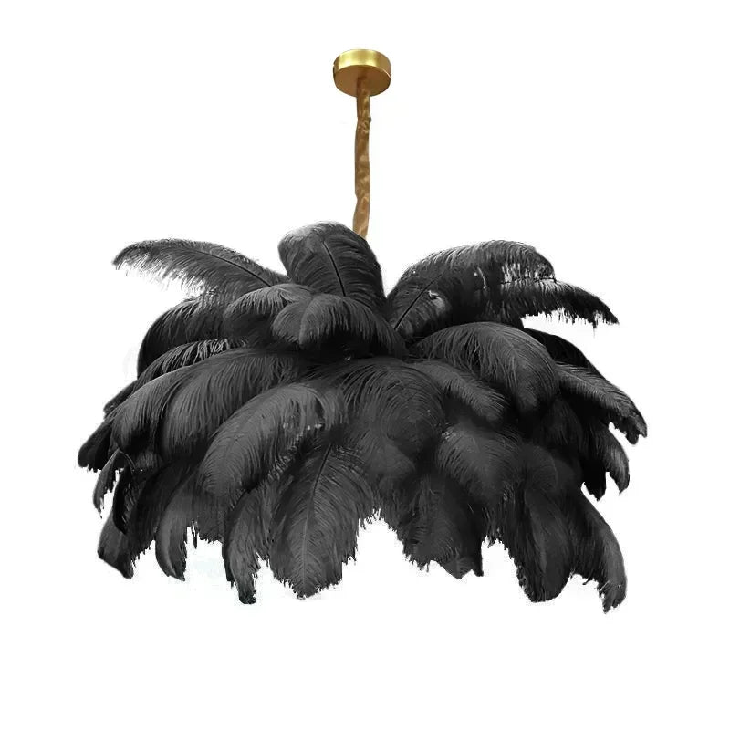 Modern Purple Feather Pendant Light Nordic Lustres Chandelier Ceiling Lamp for Living Room Bedroom Light Fixtures Home Decor