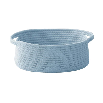 Small Woven Rope Storage Basket in Blue