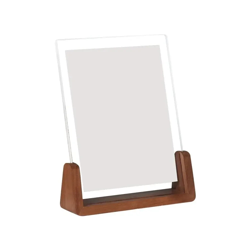 Acrylic U Shape Wood Photo Frame – 10.2 x 15.2cm, Walnut Portrait