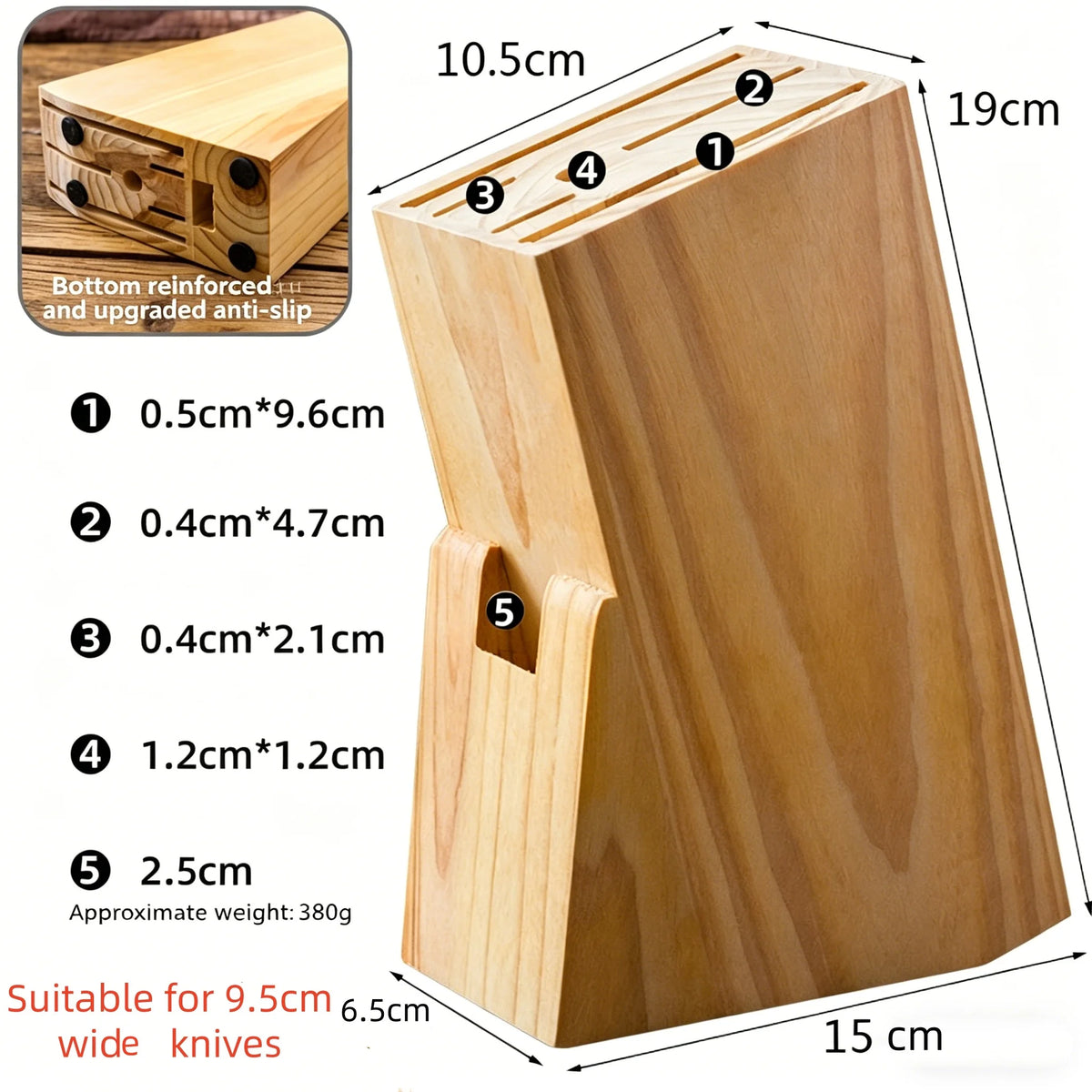 Solid Wood Knife Block