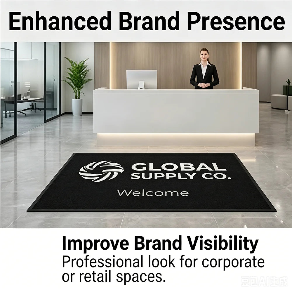 Custom Business Doormat Personalized Entrance Floor Mat Indoor Outdoor Non Slip Carpet Rug Logo Branding Welcome Door Use Mat