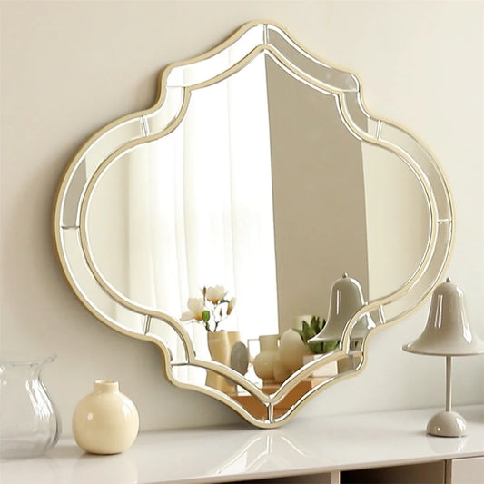 Irregular Silver Mirror with Gold Rim – wall mirror photo 1