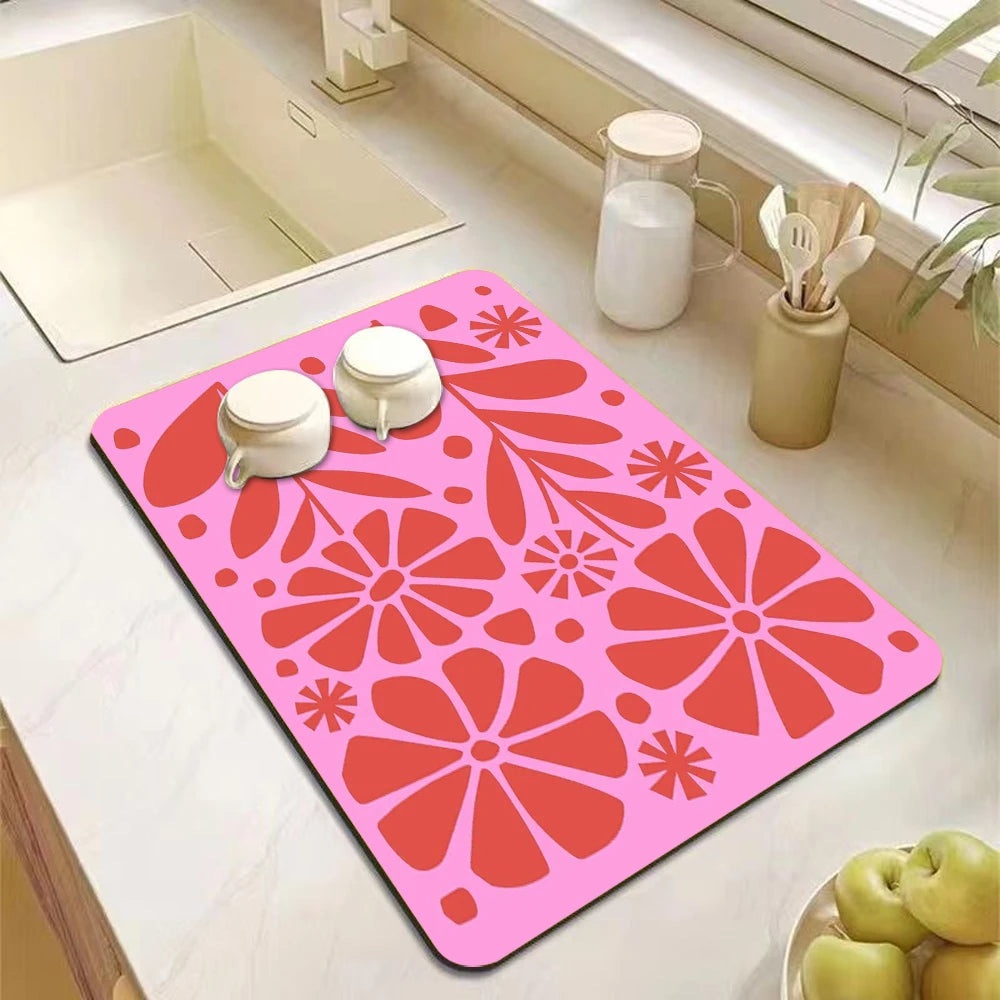 Printed Dish Drying Mat