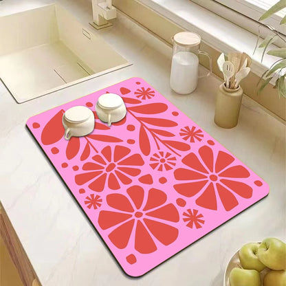 Printed Dish Drying Mat