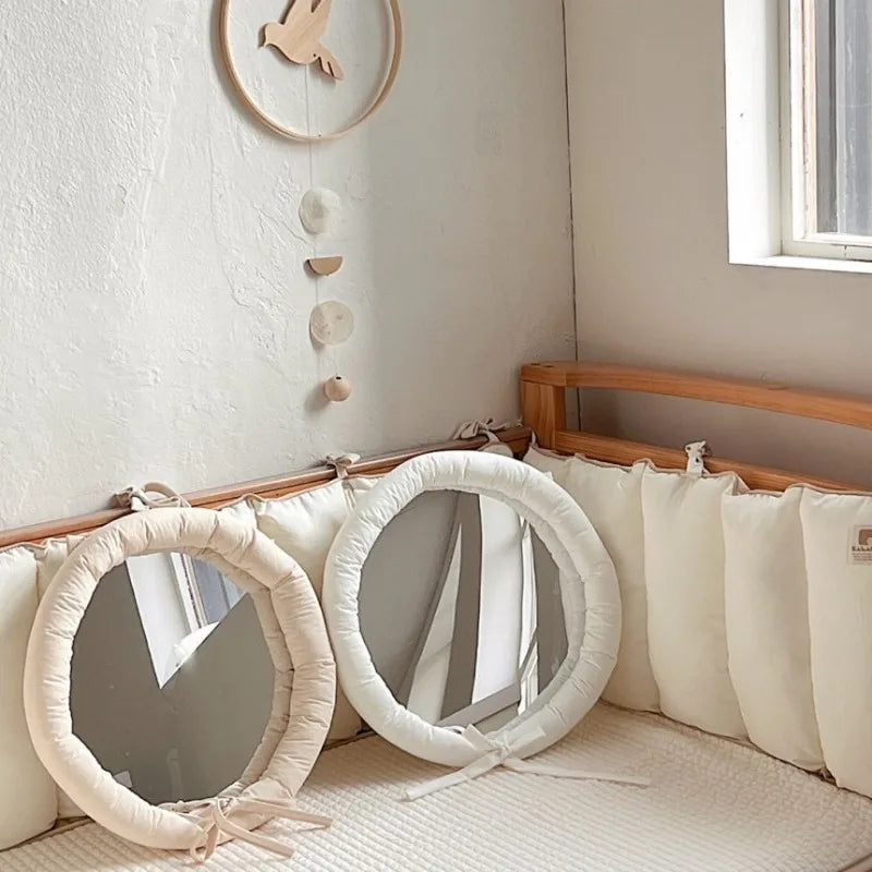 Fabric Framed Hanging Wall Mirror – wall mirror photo 4