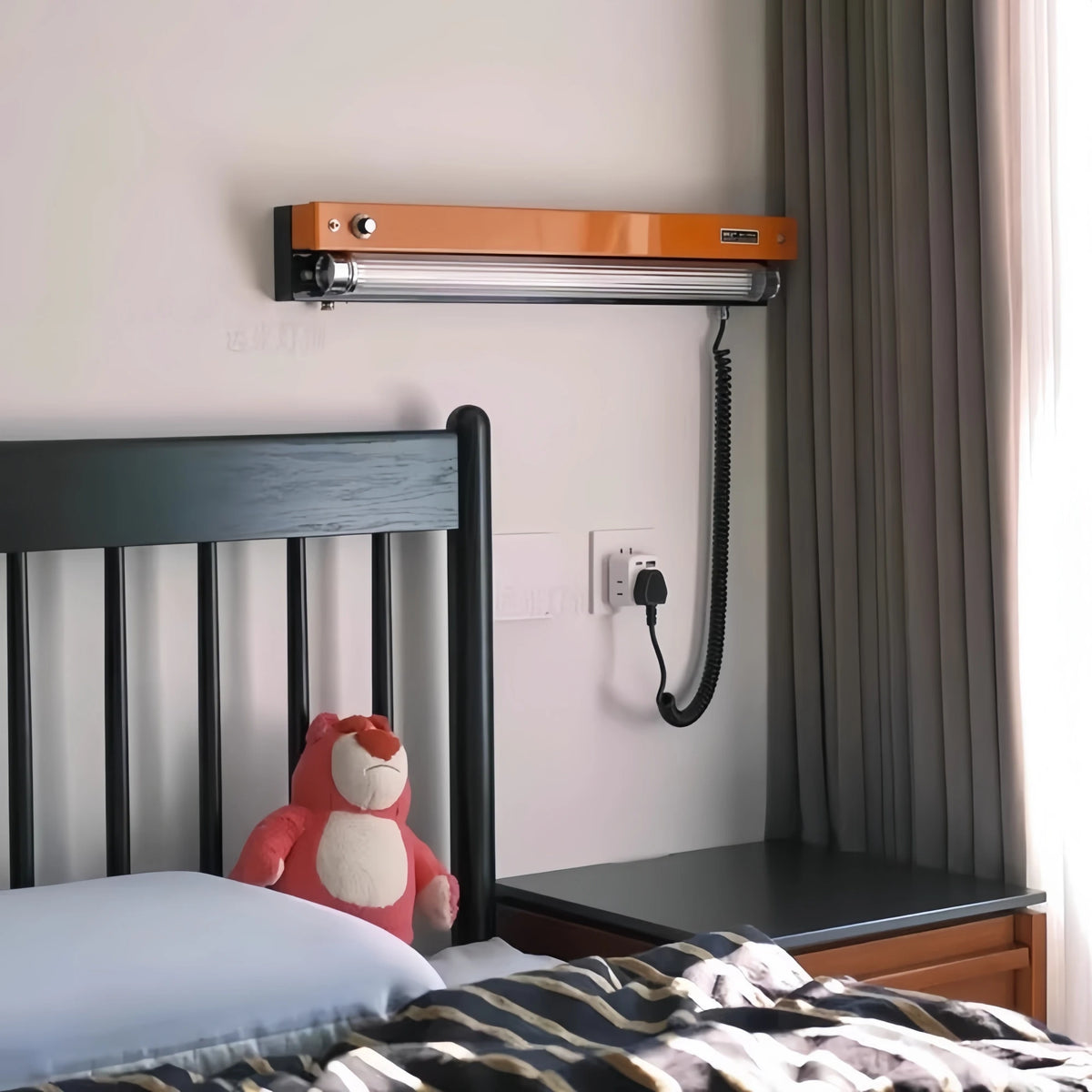 YEBMLP Bauhaus Wall Lamp Vintage Industrial Light Orange Sconce No Wiring Needed Wall Light For Bathroon Bedroom Study Room Cafe