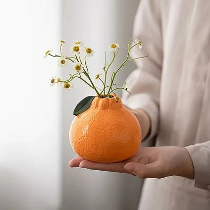 Orange Ceramic Hydroponic Vase – vase photo 3
