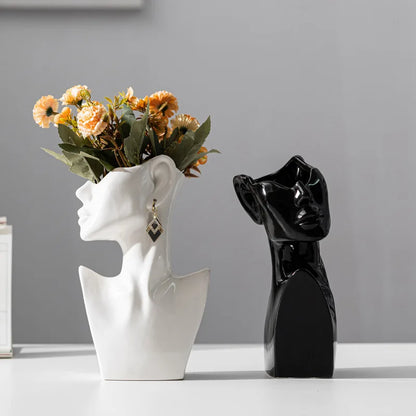 Glazed Ceramic Face Vase – vase photo 4