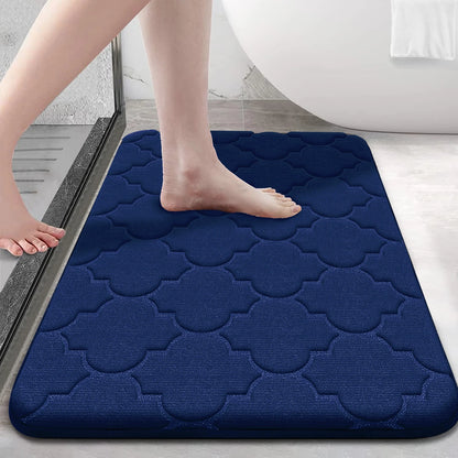 Memory Foam Non-Slip Bath Rug in Blue