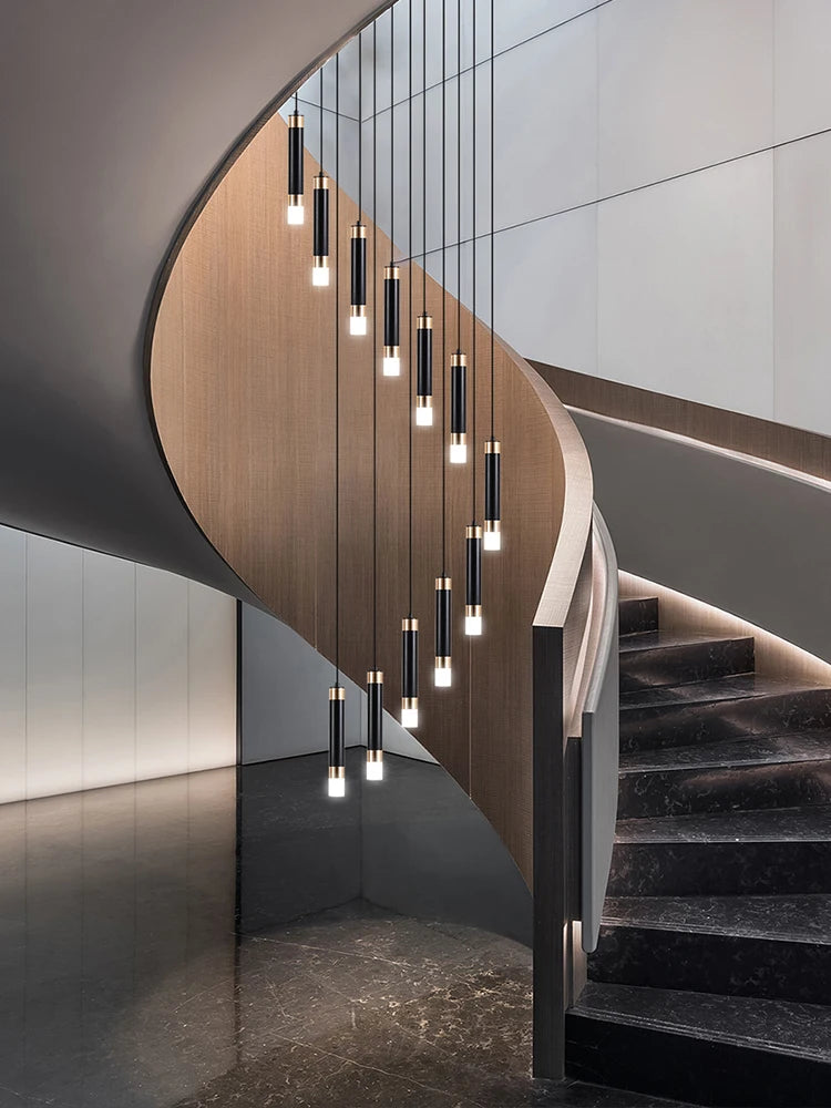 Interior Lighting Nordic Chandelier Home Decoration Living Room Pendant Modern Lustre Hall Lighting LED Staircase Long Pendant