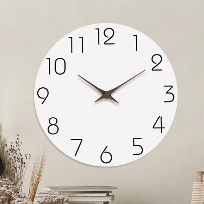 White Pattern Wooden Wall Clock – wall clock photo 4
