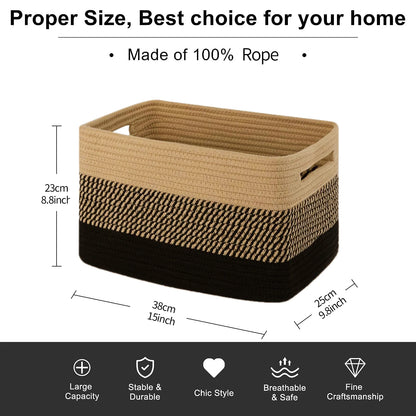 Cotton Rope Square Storage Basket – storage basket photo 4