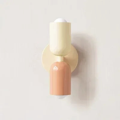 Macaron Color Block Wall Lamp in White and Pink