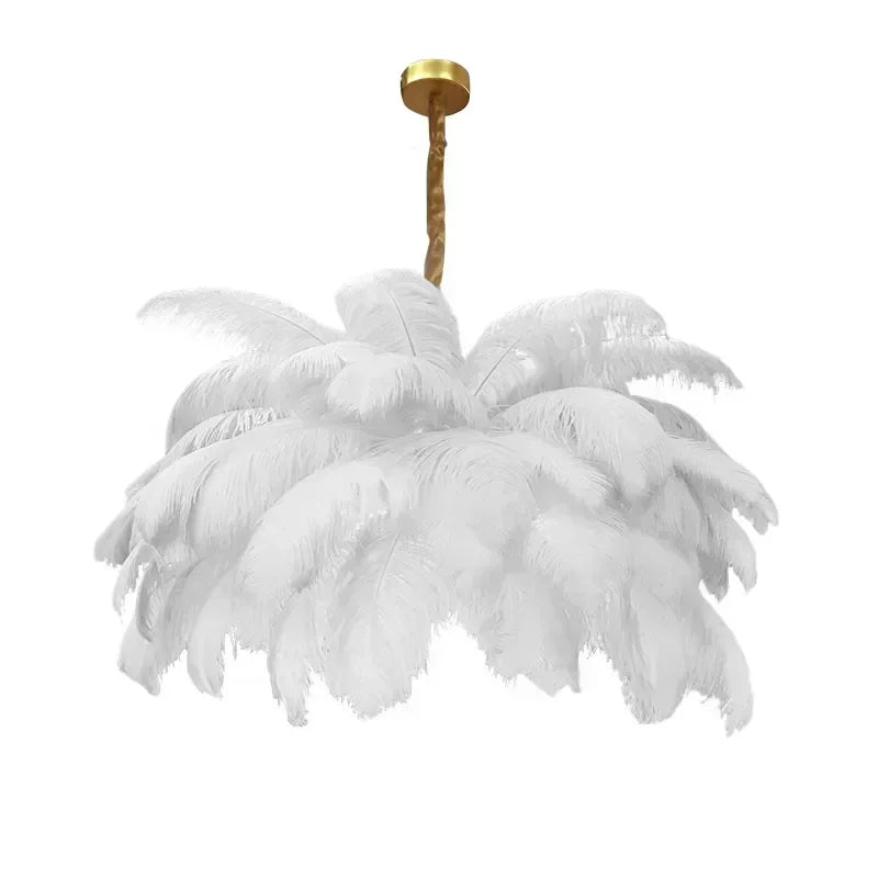 Modern Purple Feather Pendant Light Nordic Lustres Chandelier Ceiling Lamp for Living Room Bedroom Light Fixtures Home Decor