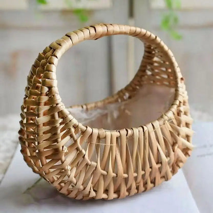 Willow Rattan Half Moon Basket – storage basket photo 2
