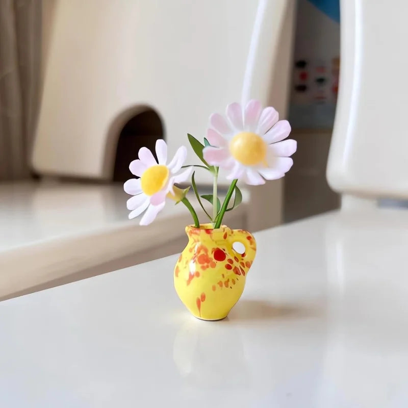 Mini Ceramic Bud Vase Fridge Magnets – home decor photo 2