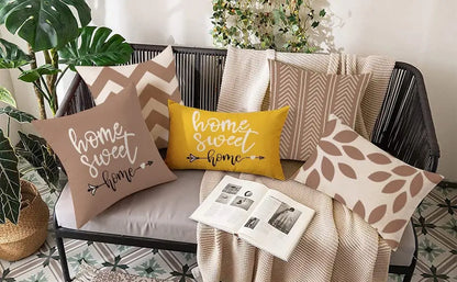 Brown Linen Geometric Cushion Cover – cushion cover photo 7