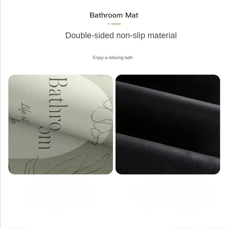 Square Diatomaceous Earth Bath Mat Non Slip Rubber Backing Super Absorbent Thick Bathroom Rug for Toilet Entryway Hallway