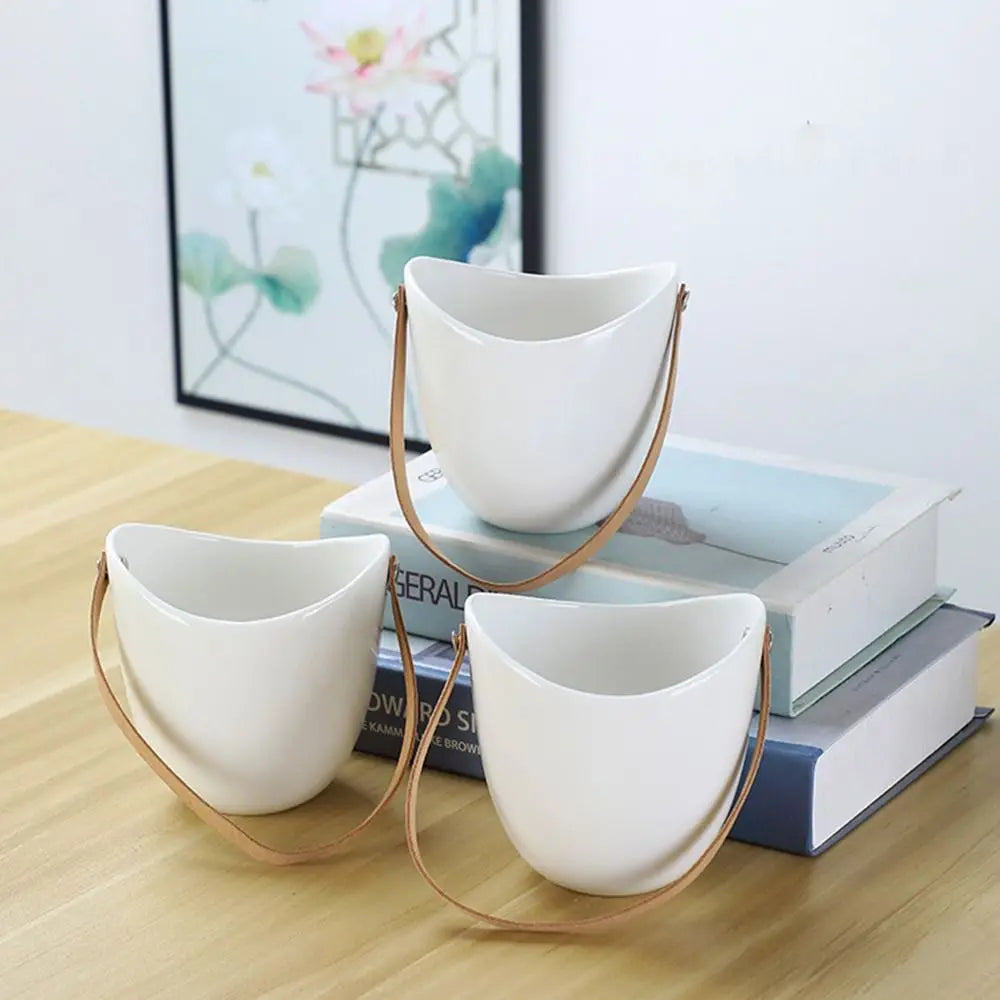 Creative White Ceramic Hanging Flower Pot Succulent Plant Flower Pot Home Wall Decoration Flower Pot