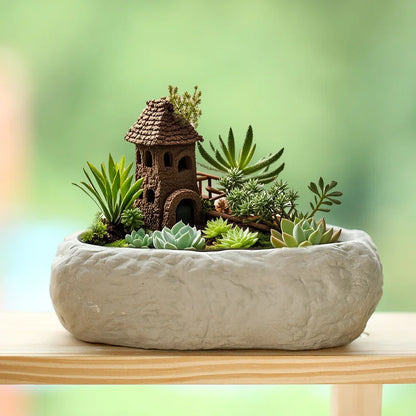 Stone Textured Ceramic Succulent Planter – planter photo 6