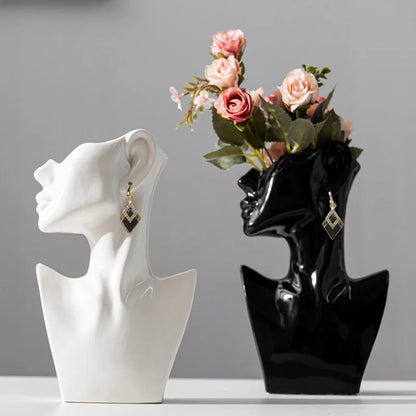 Glazed Ceramic Face Vase – vase photo 2