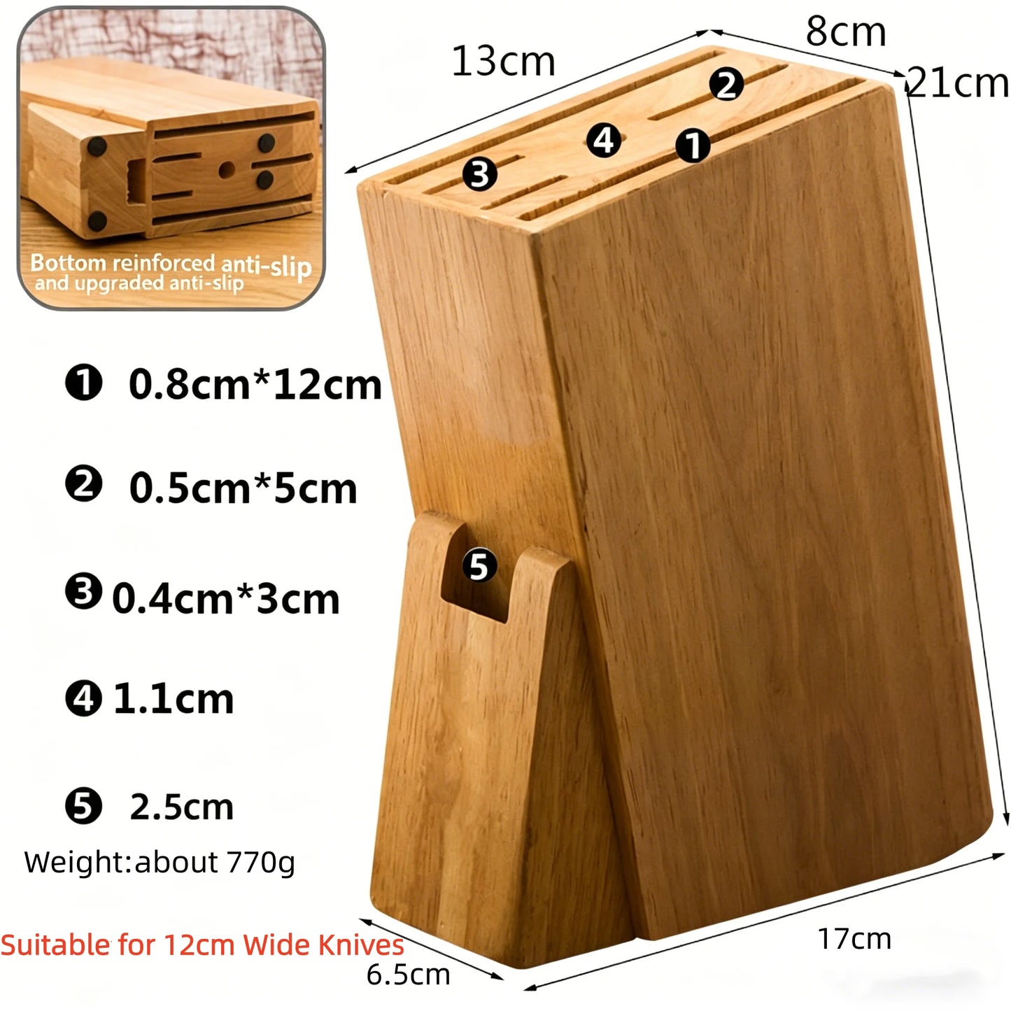 Solid Wood Knife Block
