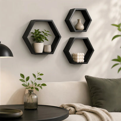 Hexagon Floating Shelves Set – wall shelf photo 3