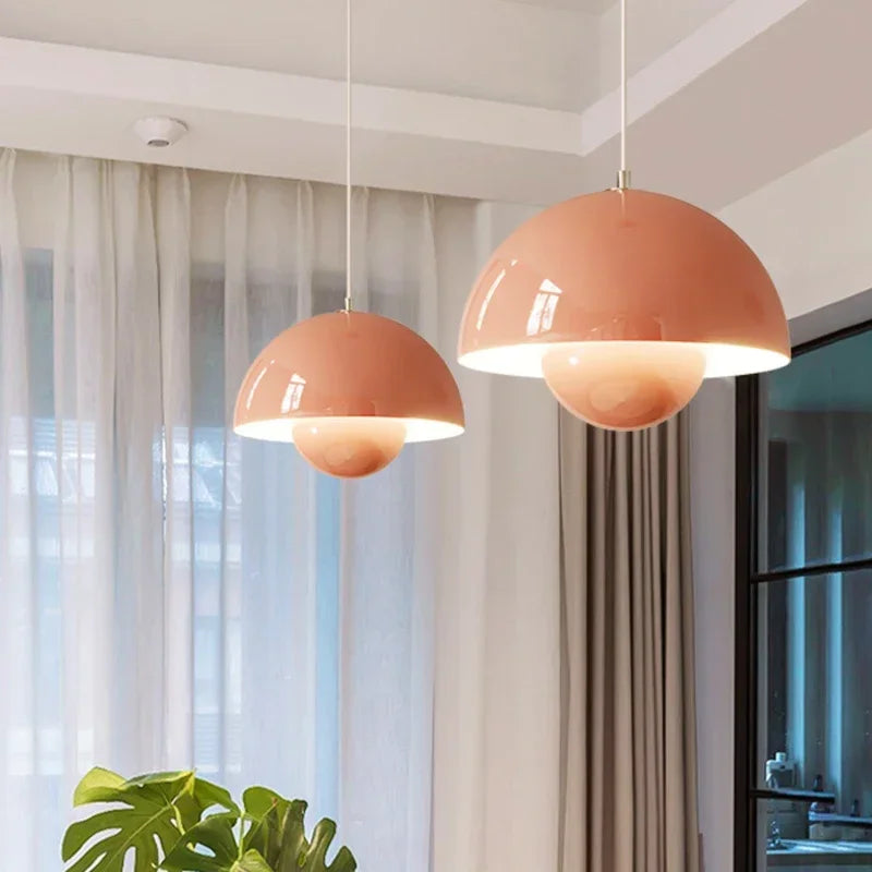 Nordic Led Color Chandelier Macaron Danish Mushroom Hanging Lights Restaurant Kitchen Pendant Lamp Home Luminaire LED Lighting