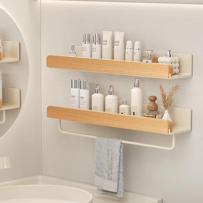 Wood & Aluminum Bathroom Shelf – wall shelf photo 2