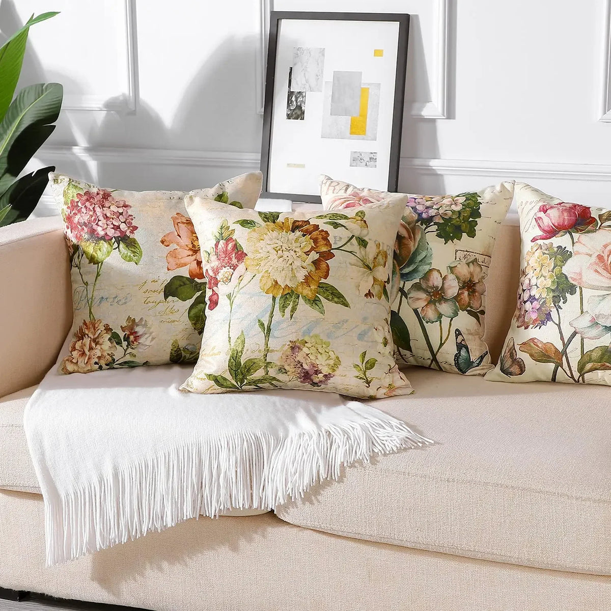 Vintage Floral Linen Cushion Cover – cushion cover photo 3