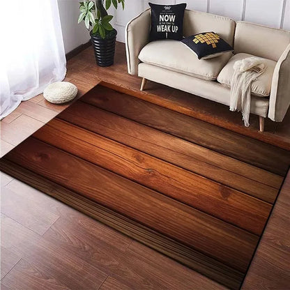 Timber Print Area Rug in Cognac Oak