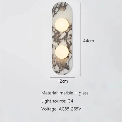 Natural Marble Glass Shade Wall Lamp – wall light photo 6