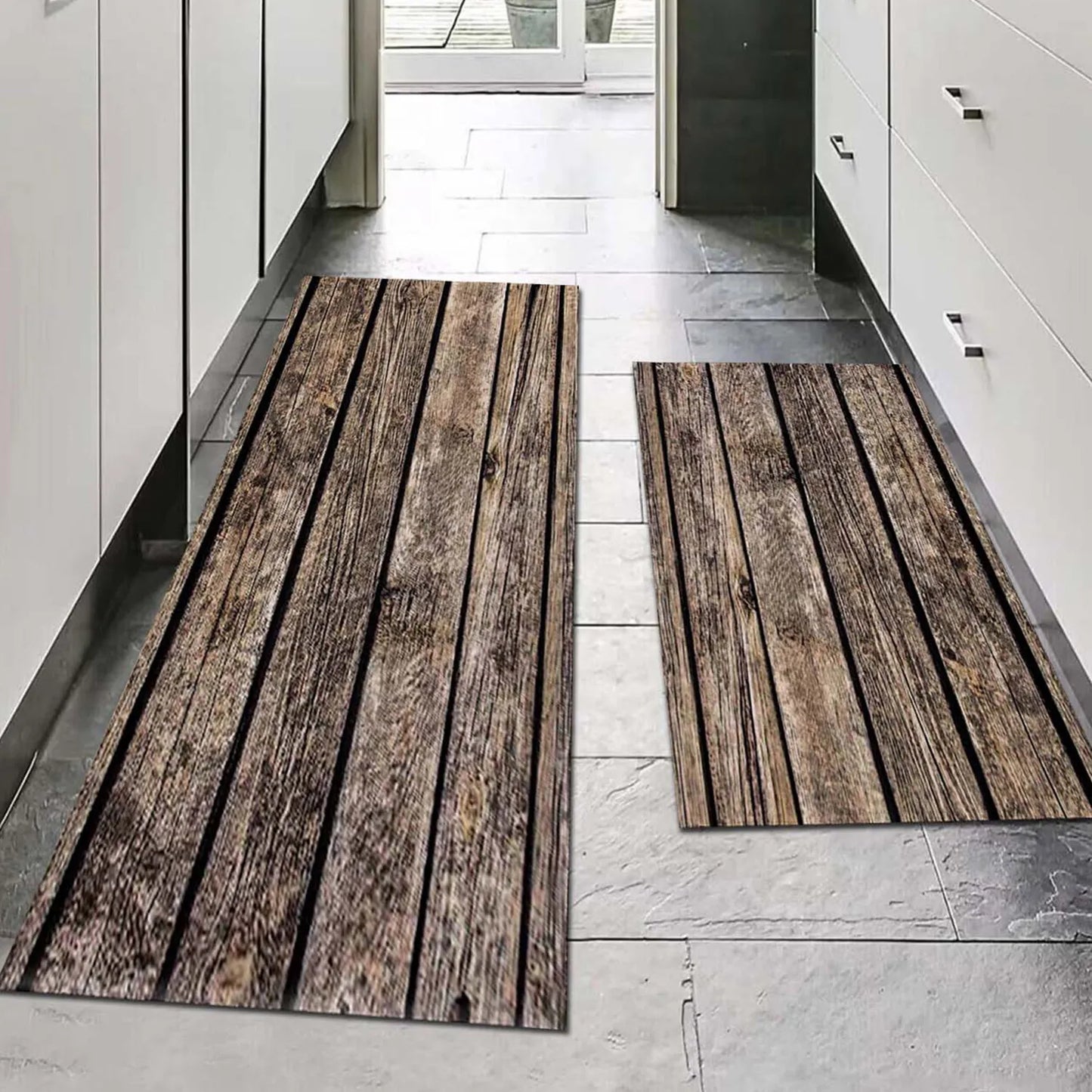 Weathered Plank Floor Mat