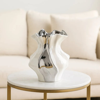 Wave Textured Ceramic Vase – vase photo 4