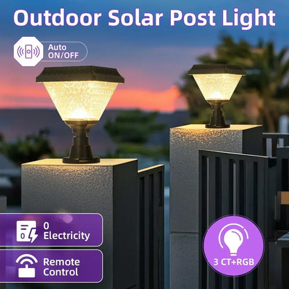 Solar Post Light with Remote