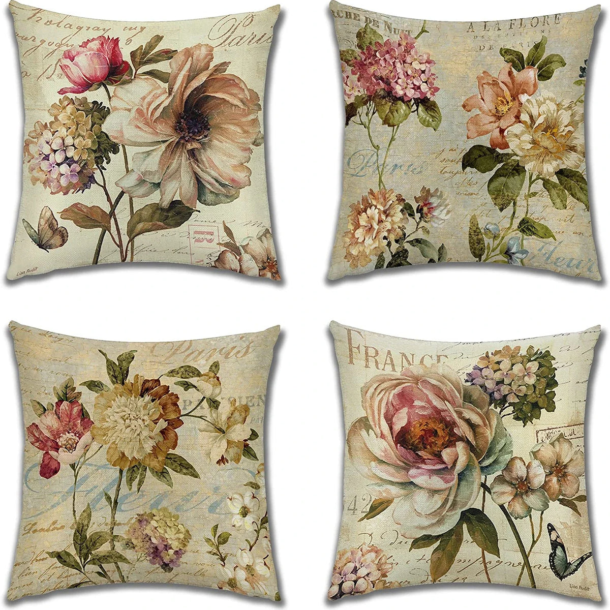 Vintage Floral Linen Cushion Cover – cushion cover photo 6
