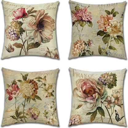 Vintage Floral Linen Cushion Cover – cushion cover photo 6